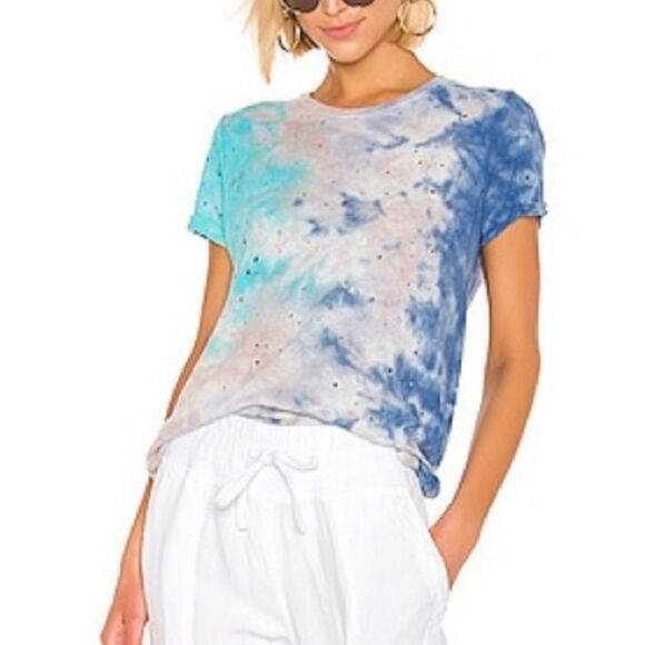 Michael Lauren Pink Blue Distressed Tie Dye - Picture 1 of 7